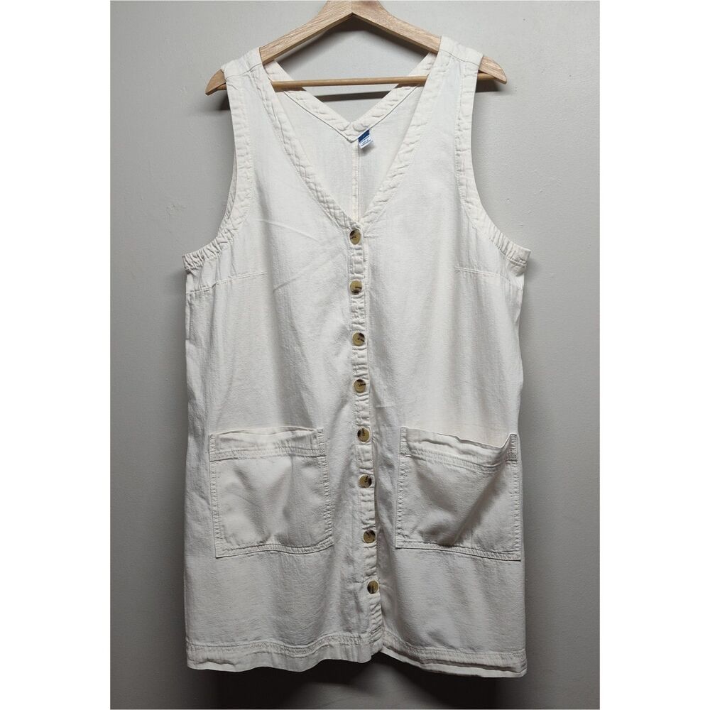 Old Navy Mini Dress Women XL Cream Sleeveless Casual Vacation Resortwear Summer